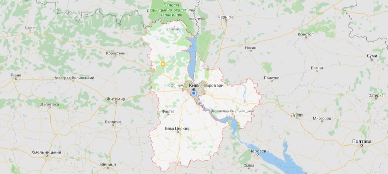 КИЇВСЬКА ОБЛАСТЬ КАРТА